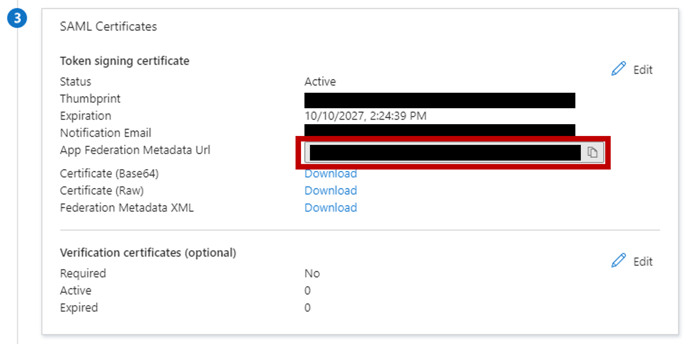 Make note of metadata url