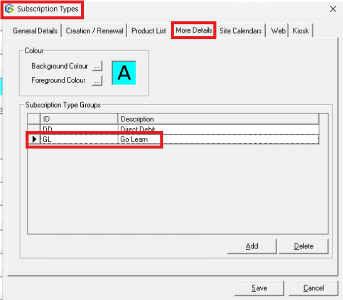 Highlighted screenshot of subscription configuration in Plus2